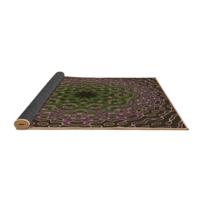 Tapis mauve en laine, Rond 3 pi