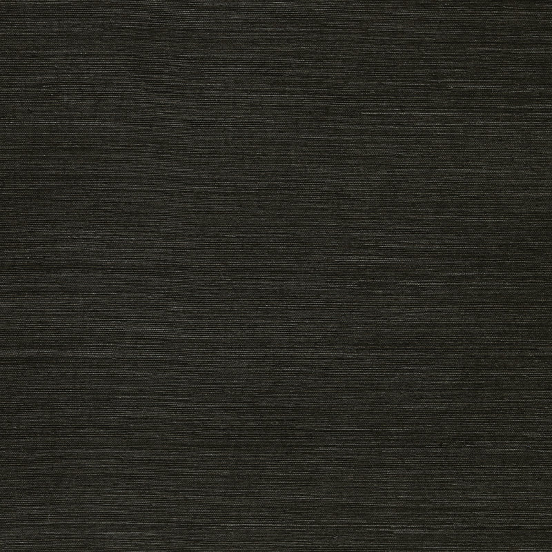 Papier peint sisal monochromatique Authentic Grasscloth, Noir mat