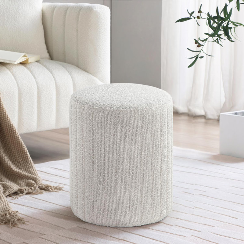 Repose-pieds rond avec coussins en t Get Get Style Style (blanc), Blanc