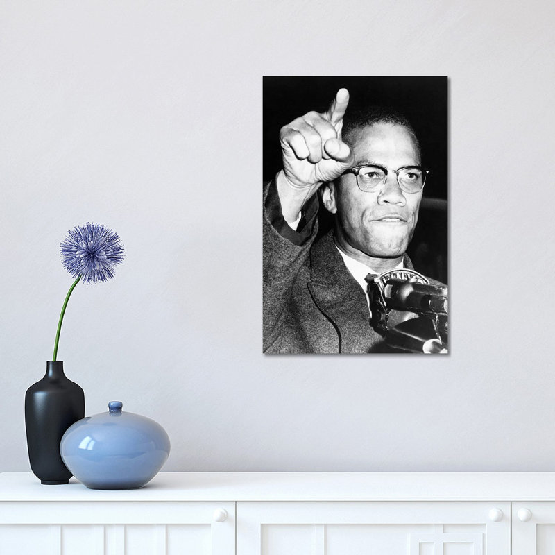 Malcolm X (1925-1965) - Print on Canvas, Wrapped Canvas, 66.04 cm H x 45.72 cm W x 3.175 cm D