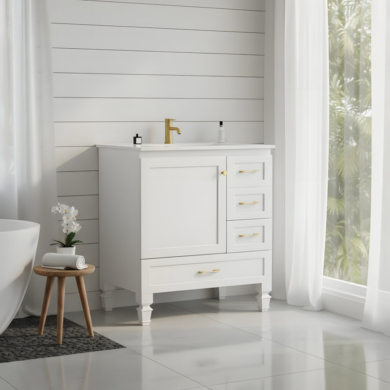 Bathroom Vanity with Sink, White