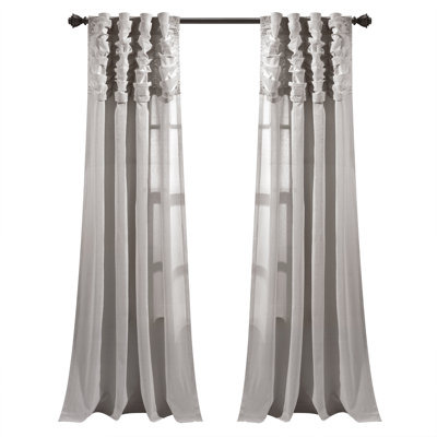Cotton Blend Semi Sheer Curtain Single Panel