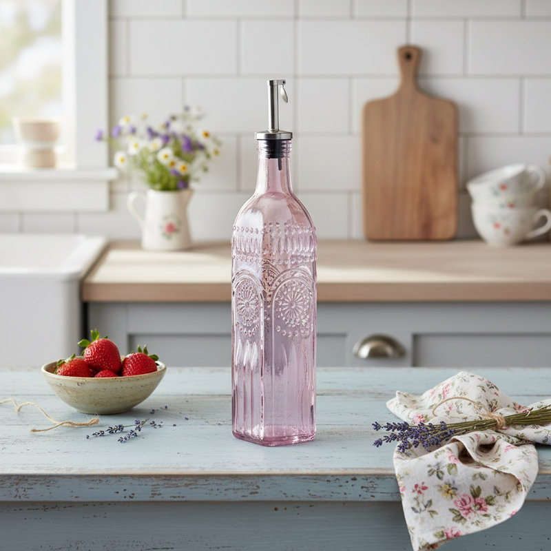 10 Strawberry Street Devonshire Textured Glass Oil Cruet, Purple