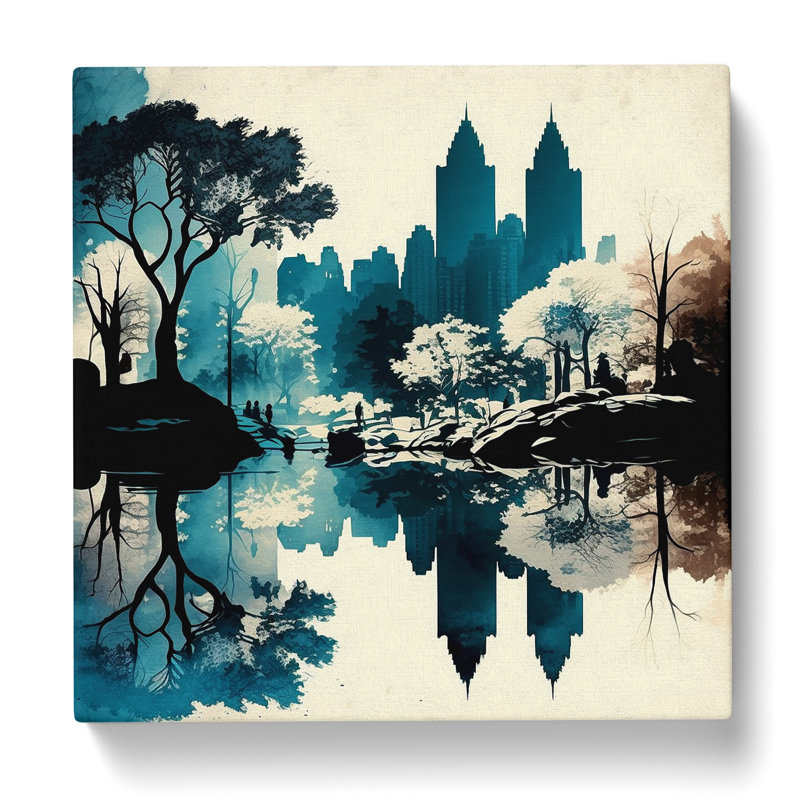 Central Park Graphic Art - Wrapped Canvas - Framed Print, 50cm H x 50cm W x 3cm D
