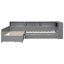Lit plateforme simple en L avec lit gigogne, tiroir et tablettes de rangement - Économie d'espace, gris-918055766