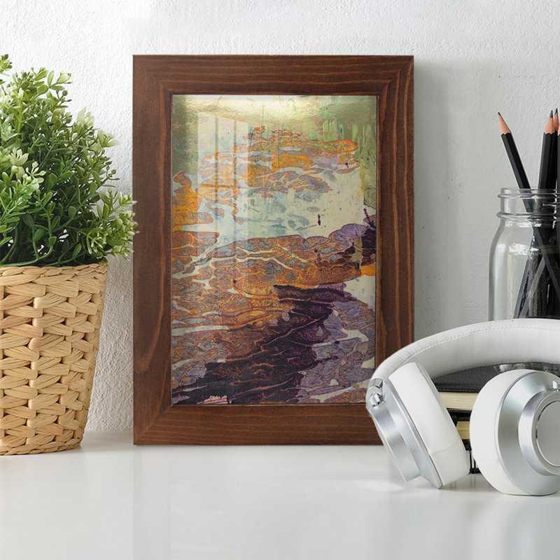 Paysage de Monet VII sur papier, H 6 po x l 4 po x P 1 po, Châtaigne