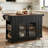 Kitchen Island with Glass Door Storage, Power Outlet and Open Shelves-129492564