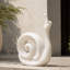 Statue de jardin d'escargot en grès blanc, sculpture animal résistante aux intempéries