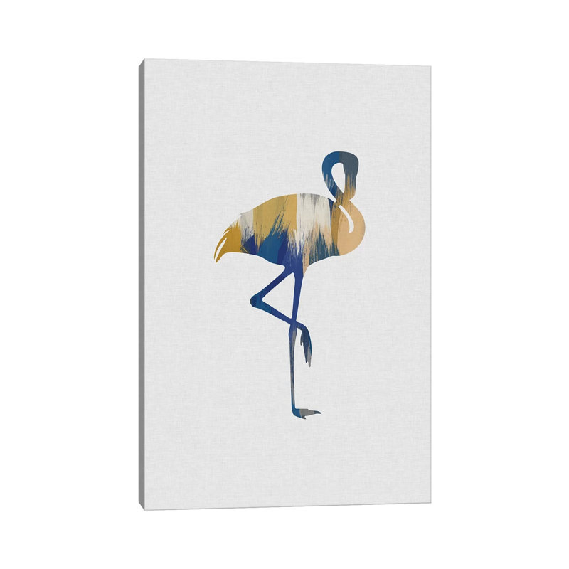 Flamingo Blue And Yellow by Orara Studio - Wrapped Canvas Gallery-Wrapped Canvas Giclée, 20.32 cm H x 30.48 cm W
