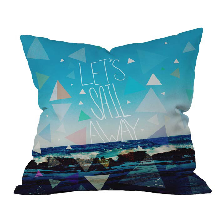 Let's Sail Away Outdoor Throw Pillow
