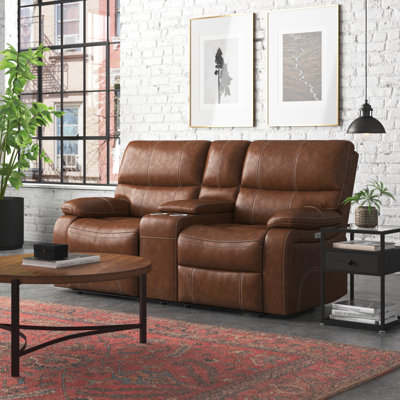 Flagg 77.5'' Upholstered Power Reclining Loveseat