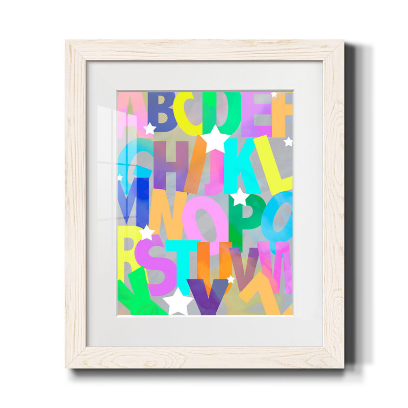 Alphabet Soup - Reproduction d'art graphique sur papier encadré, H 20 po x l 17 po x P 1,5 po, Blanc