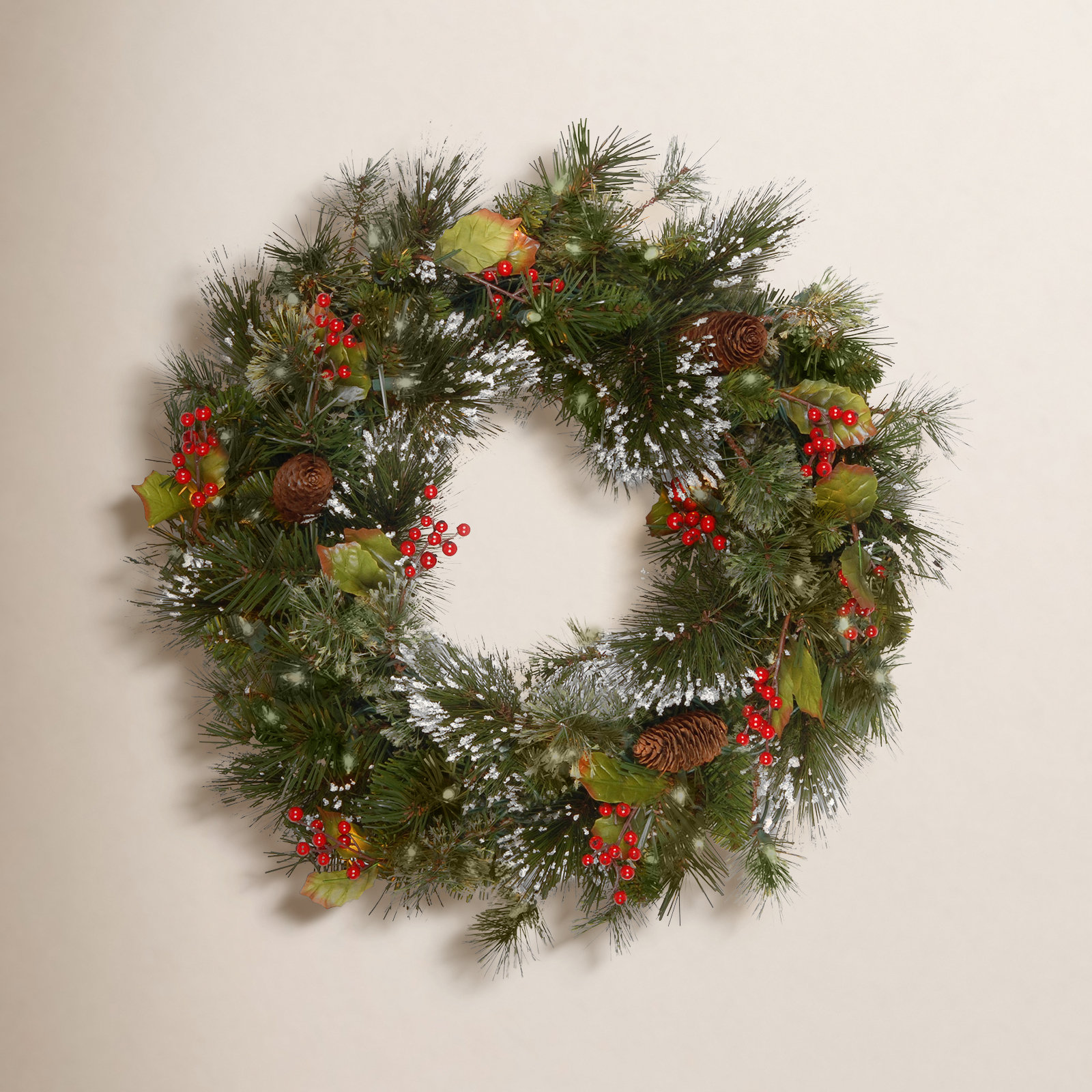 24" Pre-Lit Pine Wreath