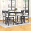Ensemble de table de salle à manger 5 pièces à hauteur de comptoir rustique avec 4 chaises rembourrées pour petite salle à manger-1902611381