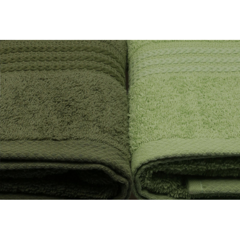 Luxurious Bath Towel Set (4 Pieces) - 100% Cotton, 28 x 55 inches | 500 GSM for Ultimate Absorbency | Includes Special Box | Elegant Light Green & Olive Green | Machine Washable, Perfect for Spa & Home Use