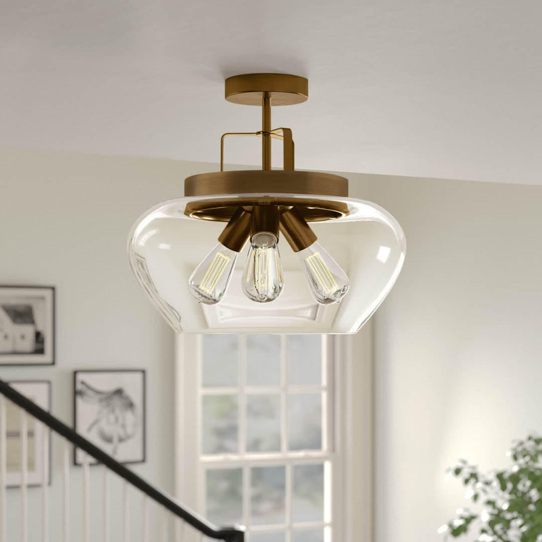 Perth Glass Semi Flush Mount