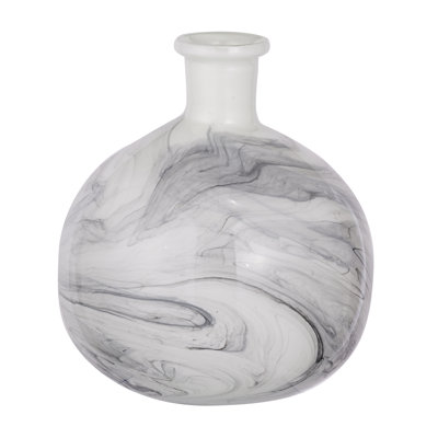 Svirla Vase-Black-And-White Swirl