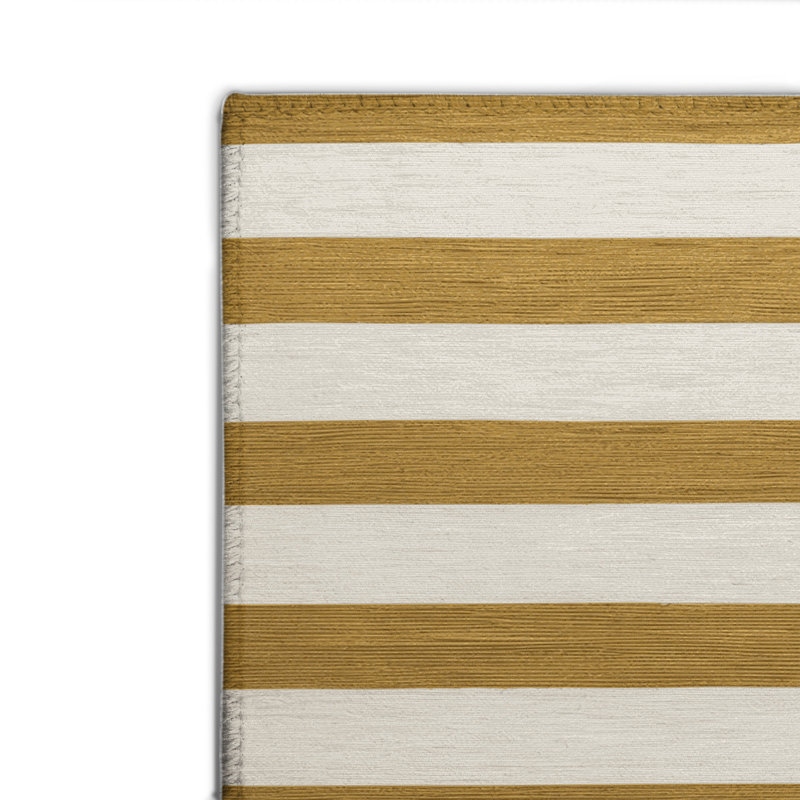 Tapis intérieur / extérieur beige HorizontalStripes, Rectangulaire 8 pi x 10 pi