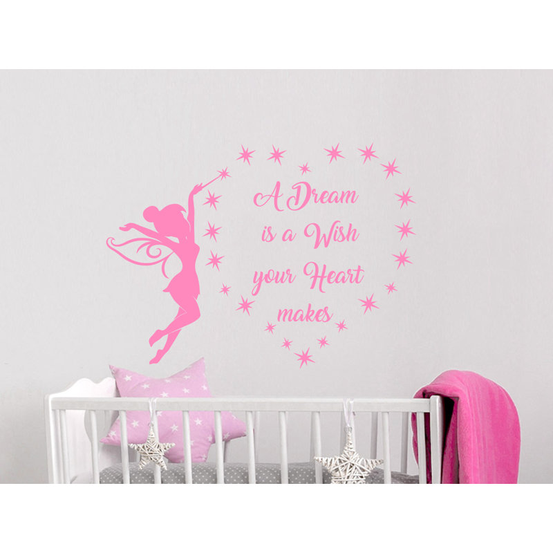 Décalcomanie murale un rêve est un voeu, Rose tendre