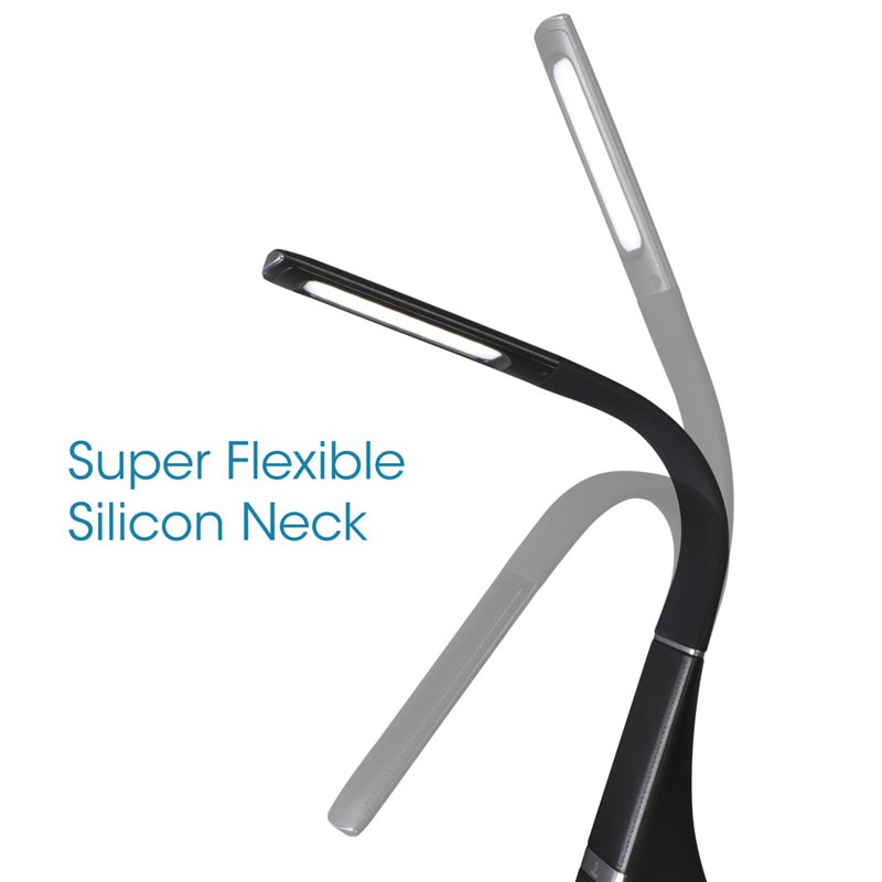 OttLite Wellness Recharge LED Desk LampPortable, Dimmable & Flexible Gooseneck, Rechargeable Battery, Black