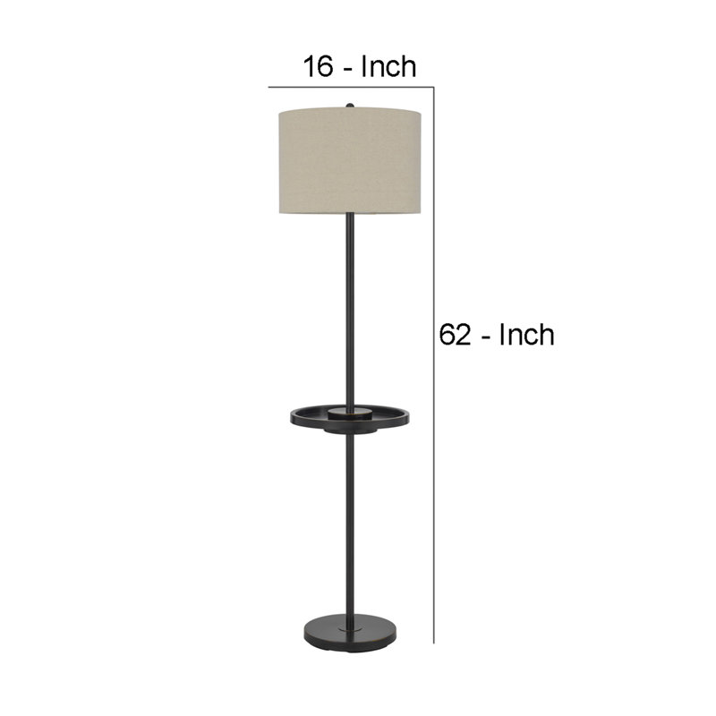Lampe sur pied à plateau 62 "62", Bronze, Beige