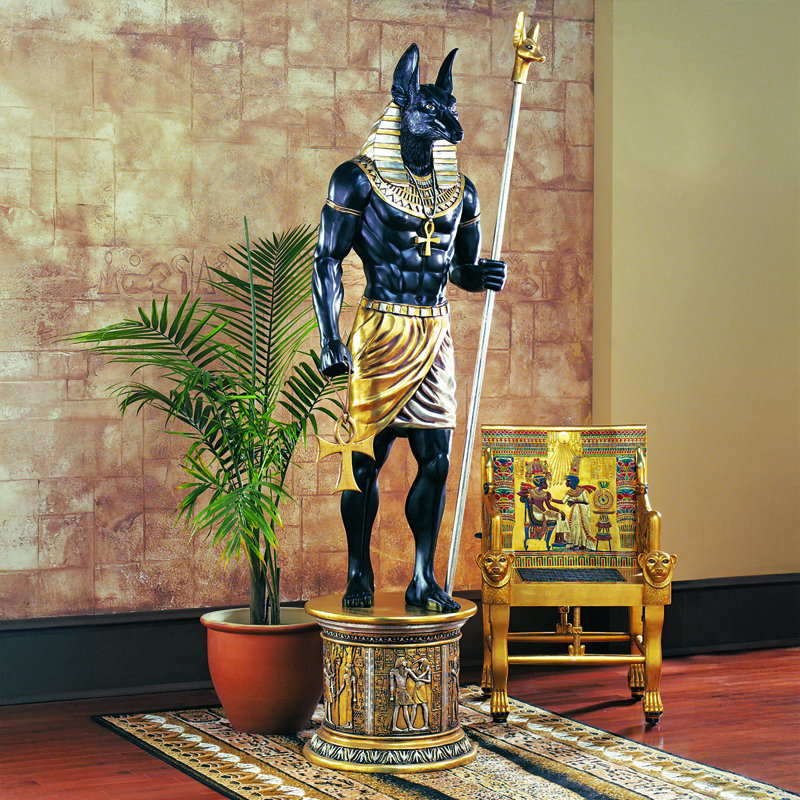 Egyptian Grand Ruler Anubis Statue with Pedestal