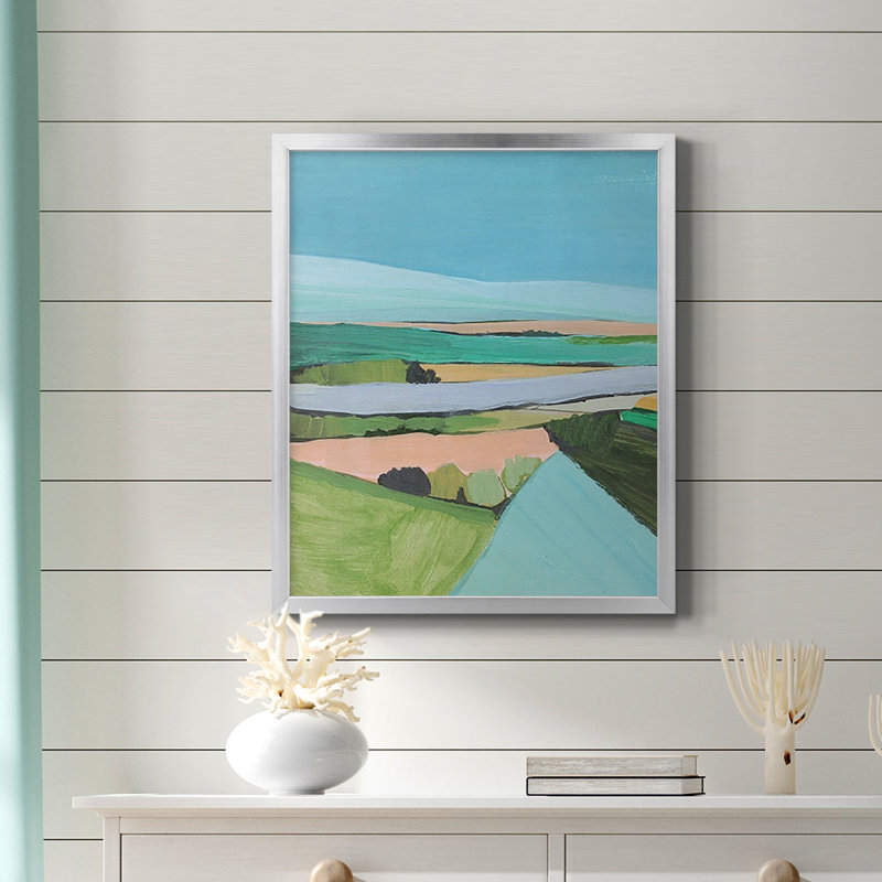 Toile encadrée de qualité campagne brillante de couleur vive - prête à être accrochée, Argent, H 24 po x l 20 po