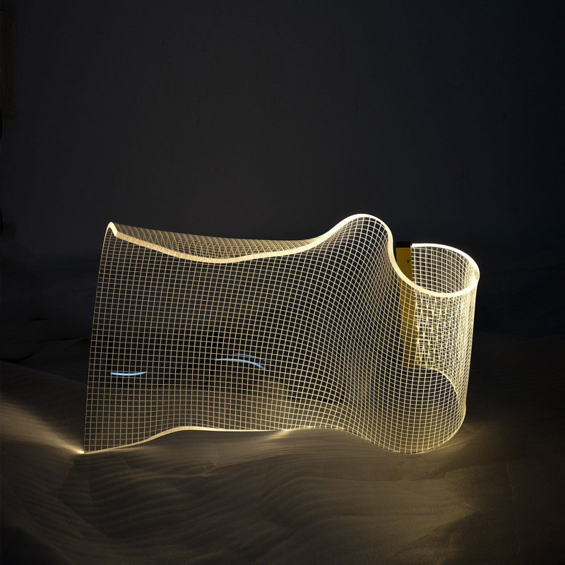 Crystal Acrylic LED Table Lamp, Irregular Barrier Type