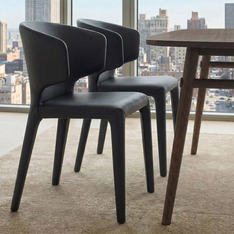 Milan Upholstered Dining Chair, Black