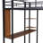 Full Size Metal Loft Bed With Desk And Shelves By RIDGEPOLE Black-2022624971