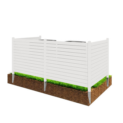 48" W X 48" H Outdoor Privacy Fence, Pvc Air Conditioner Fence,  Pool Equipment Enclosure, Trash Can Screens Fence Kit