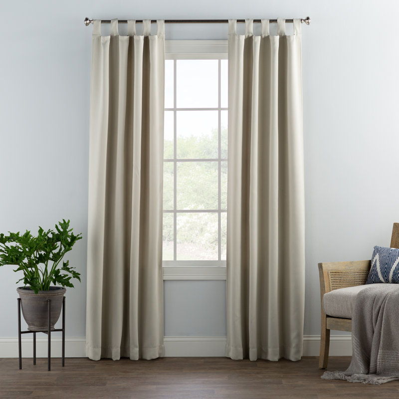 Wayfair Basics® Millen Thermal Blackout Tab Top Curtain Panel, Pearl, 40" W x 95" L