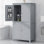 Armoire de rangement élégante pour salle de bain, unité de rangement pour salle de bain, armoire autoportante avec 4 portes, tablettes réglables, tablettes adaptables
