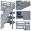 Lit superposé simple Castle avec glissade, tiroirs de rangement et tablettes - Lit mezzanine Kids Adventure-1909937294-1909937292