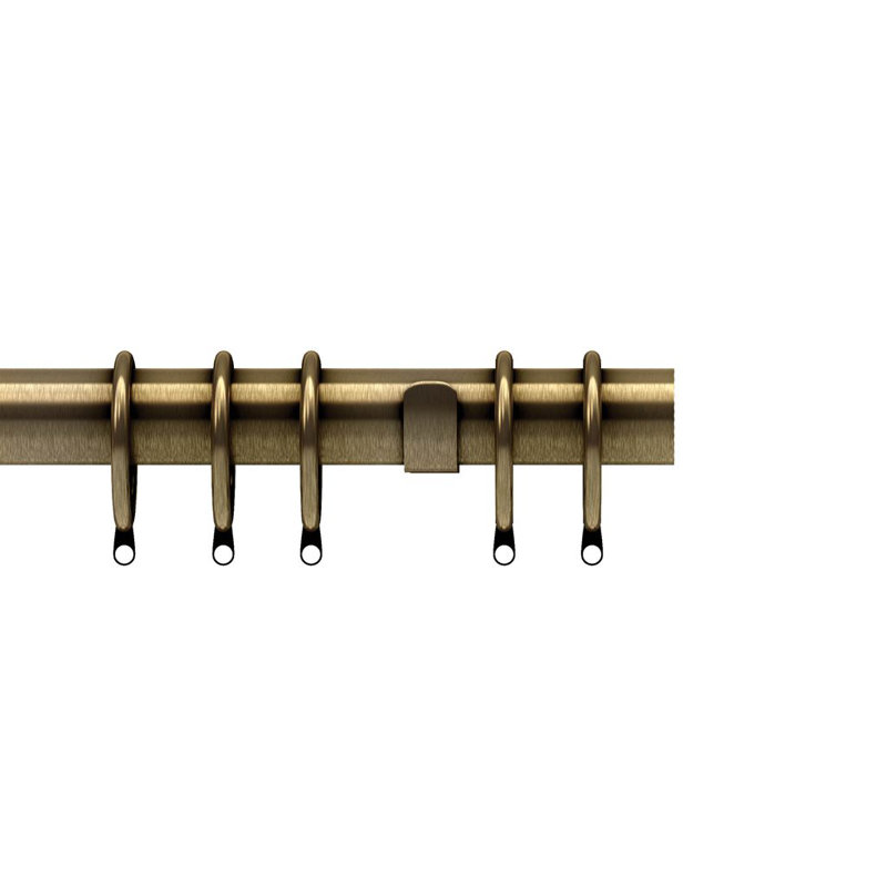 Raigyn 35mm Semi Complete Curtain Pole, Antique Brass, 6.5cm H x 300cm W x 13.5cm D