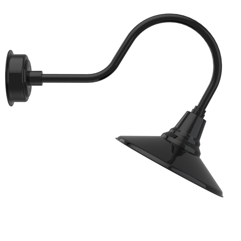 Luminaire de grange d’extérieur à del Albali, H 8 po x l 14 po x P 12 po, Noir