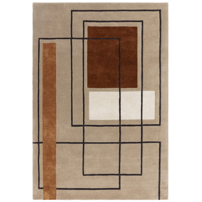 Gina Geometric Wool Hand Tufted Area Rug
