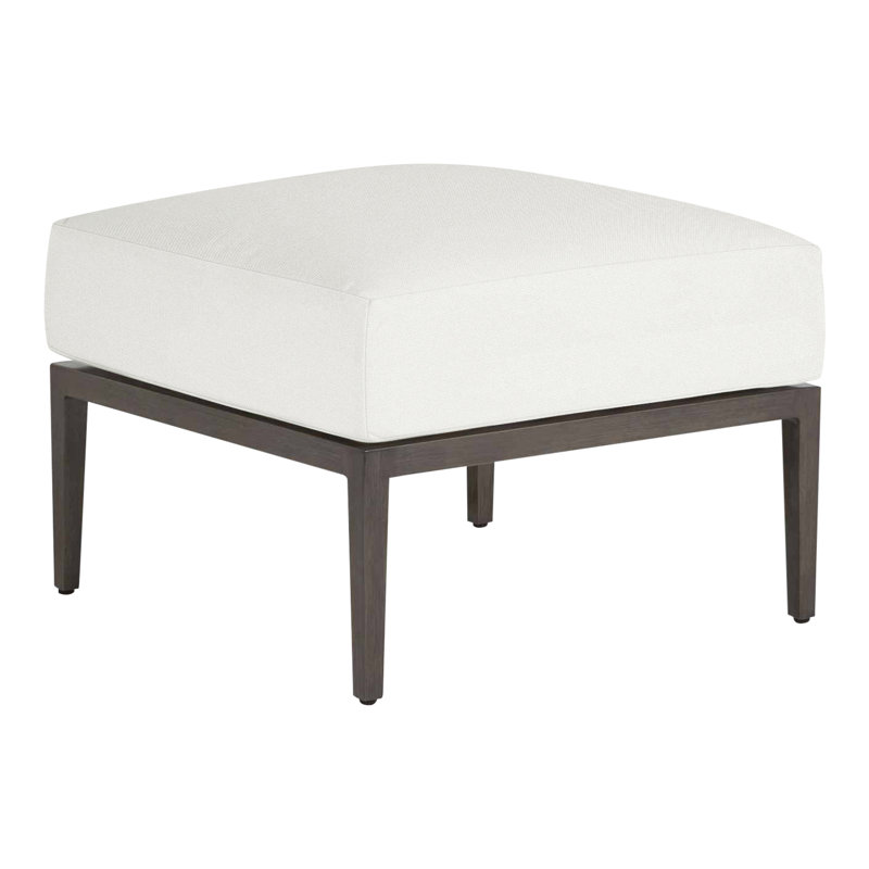 Santa Barbara Ottoman with Cushion, No Welt, Rollo Cream