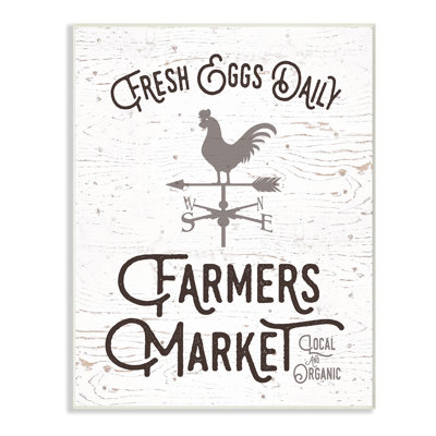 «Fresh Eggs Daily Farmers Market» par lettrage et doublure - cadre photo, impression d'art textuel
