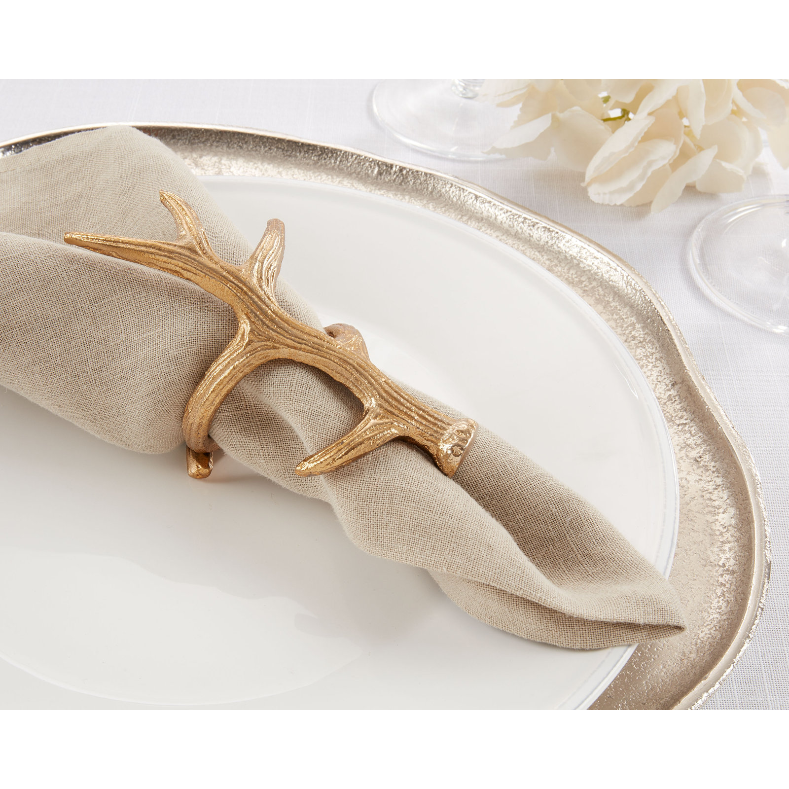 Antler Napkin Ring, Gold