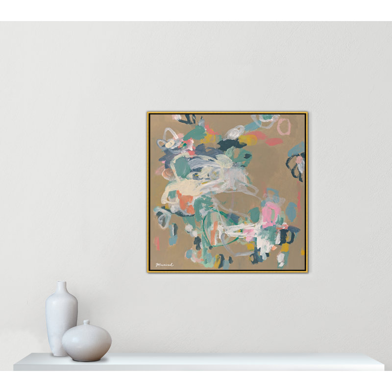 «Abstract Flow Square», reproduction par Marisol Evora, H 37,5 po x l 37,5 po, Doré