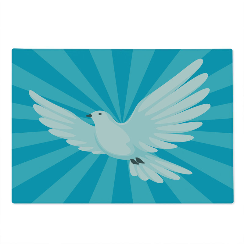 Planche à découper Ambesonne Faith grande taille effet pigeon et éclatement mer bleu ciel bleu