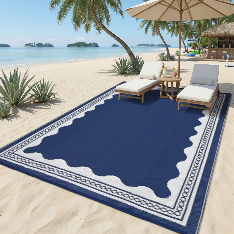 Tapis bordeaux réversible, facile à nettoyer, imperméable et résistant aux rayons UV, Tapis de couloir de 10 pi x 20 pi