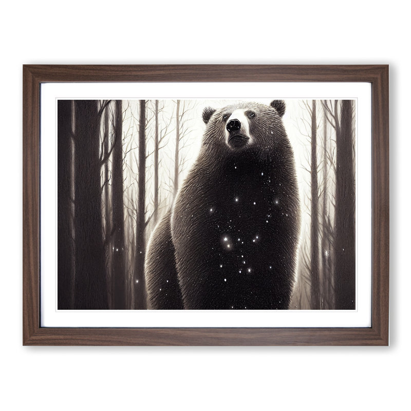 Evocative Bear - Framed Print, 46cm H x 64cm W x 2cm D, Walnut
