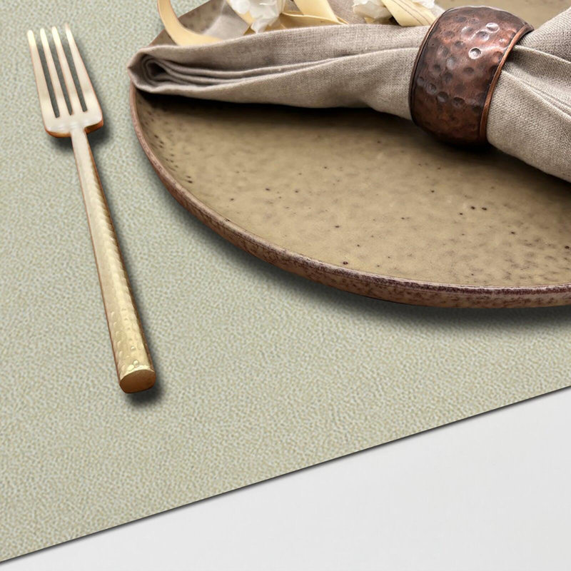 Novo Cuero Rectangular Placemat, Ecru, 16.5" x 12.5", Setof 6