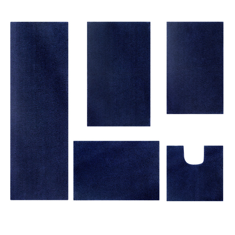 Ensemble de tapis de salle de bain 5 pièces Adrine, Gris anthracite