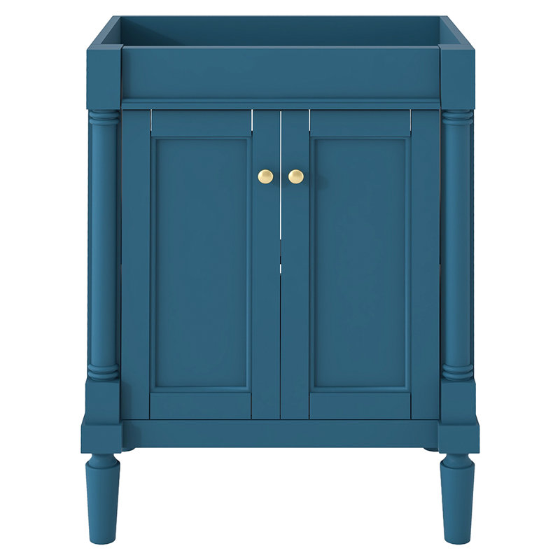 Ensemble de meuble-lavabo simple 23,51 po avec plateau en bois manufacturé Dorth, Bleu