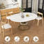 Ensembles de table de salle à manger extensible en marbre avec chaises en bois, style rustique moderne pour la maison