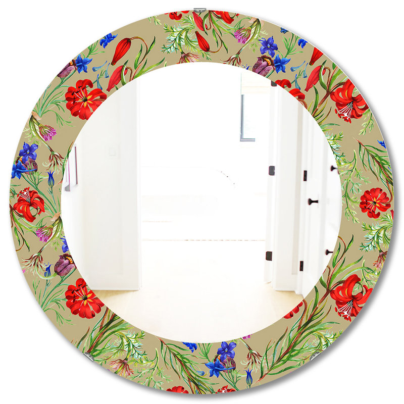 Miroir décoratif Blossoming Flowers, H 31,5 po x l po