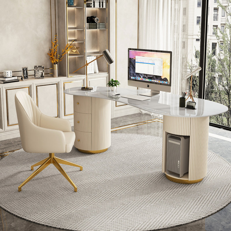 Bureau de réception scandinave de luxe en ardoise, H 29,53 po x l 62,99 po x P 27,56 po